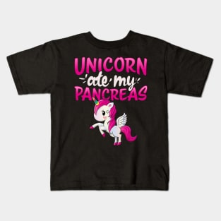 Unicorn ate my Pancreas I Kid Mom Diabetic gift idea T Shirt Kids T-Shirt